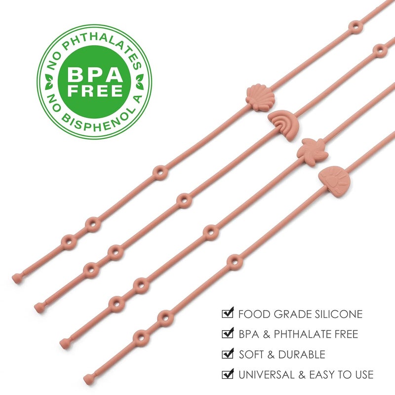 Andy Bear Store Toy Straps for Baby Toy Safety Straps Silicone High Chair Toys Straps Toddler Bottle Straps for Strollers, High Chair, Cribs, Car Seat, Stroller Accessories, Baby Pacifier Clip-Shifting sand - Image 3